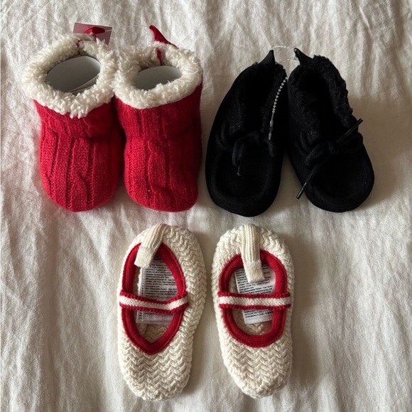 GAP Other - Gap Baby Booties and Slippers in Red, Black, and Cream